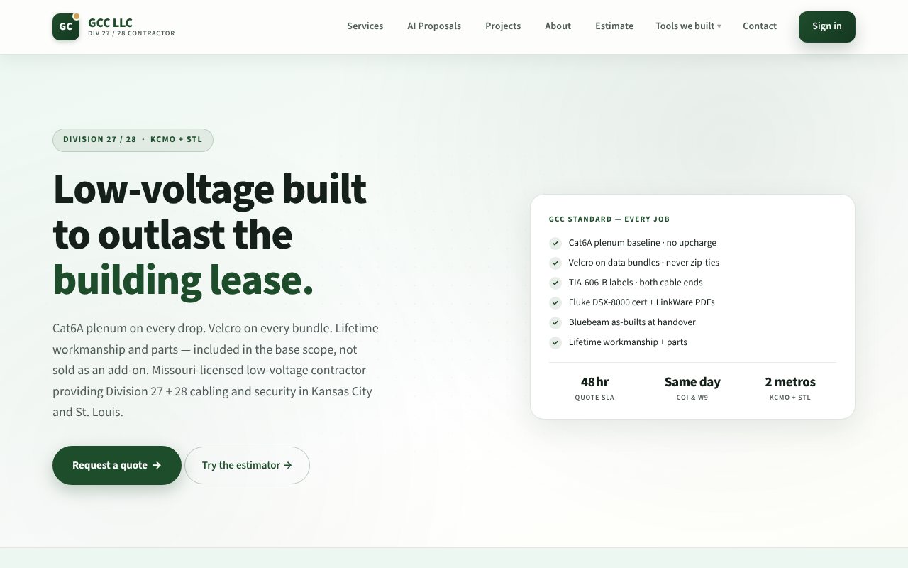 Home page of greencommllc.com